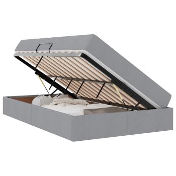 Aufbewahrungsbett mit Matratze Hellgrau 120 x 200 cm Polyester