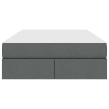 Aufbewahrungsbett mit Matratze Dunkelgrau 120 x 200 cm
