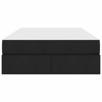 Aufbewahrungsbett mit Matratze Schwarz 120 x 200 cm Polyester