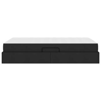 Aufbewahrungsbett mit Matratze Schwarz 120 x 200 cm Polyester