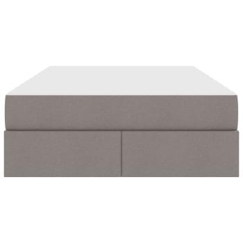 ARDEBO.de - Aufbewahrungsbett mit Matratze Taupe 120 x 200 cm Polyester