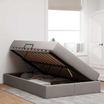 Aufbewahrungsbett mit Matratze Taupe 120 x 200 cm Polyester