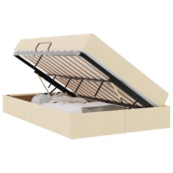 Aufbewahrungsbett mit Matratze Creme 120 x 200 cm Polyester