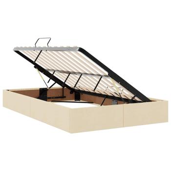 Aufbewahrungsbett mit Matratze Creme 120 x 200 cm Polyester