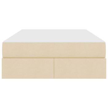 Aufbewahrungsbett mit Matratze Creme 120 x 200 cm Polyester
