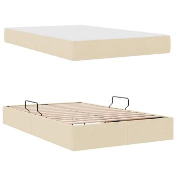 Aufbewahrungsbett mit Matratze Creme 120 x 200 cm Polyester