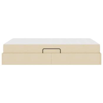Aufbewahrungsbett mit Matratze Creme 120 x 200 cm Polyester