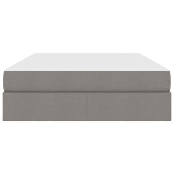 Aufbewahrungsbett mit Matratze Taupe 140 x 190 cm Polyester