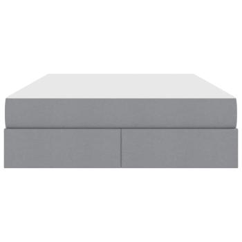 ARDEBO.de - Aufbewahrungsbett mit Matratze Hellgrau 140 x 200 cm Polyester