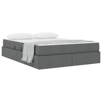 Aufbewahrungsbett mit Matratze Dunkelgrau 140 x 200 cm