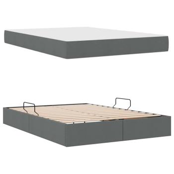 Aufbewahrungsbett mit Matratze Dunkelgrau 140 x 200 cm