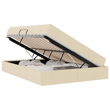 Aufbewahrungsbett mit Matratze Creme 140 x 200 cm Polyester