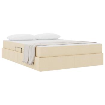 Aufbewahrungsbett mit Matratze Creme 140 x 200 cm Polyester