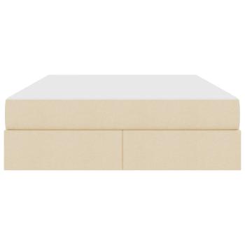 Aufbewahrungsbett mit Matratze Creme 140 x 200 cm Polyester