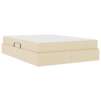 Aufbewahrungsbett mit Matratze Creme 140 x 200 cm Polyester