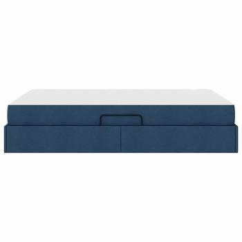 Aufbewahrungsbett mit Matratze Blau 140 x 200 cm Polyester