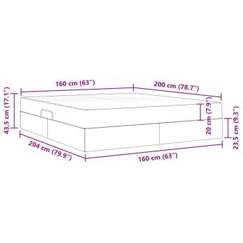 Aufbewahrungsbett mit Matratze Hellgrau 160 x 200 cm Polyester
