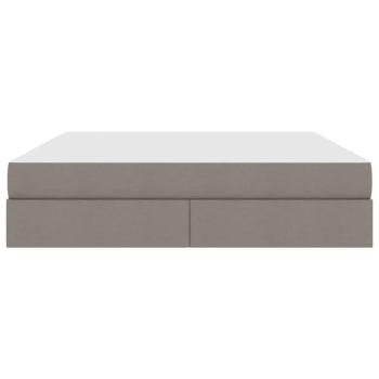 Aufbewahrungsbett mit Matratze Taupe 160 x 200 cm Polyester