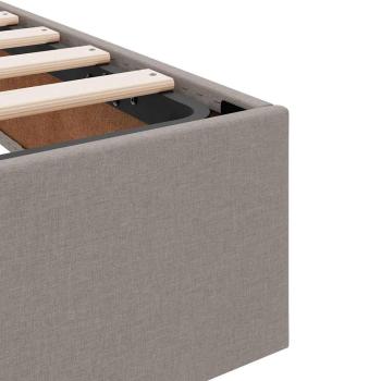 Aufbewahrungsbett mit Matratze Taupe 180 x 200 cm Polyester