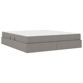 Aufbewahrungsbett mit Matratze Taupe 180 x 200 cm Polyester