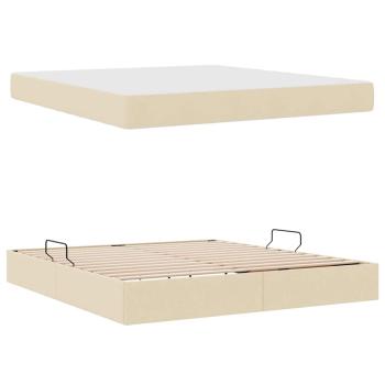 Aufbewahrungsbett mit Matratze Creme 180 x 200 cm Polyester