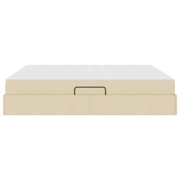 Aufbewahrungsbett mit Matratze Creme 180 x 200 cm Polyester