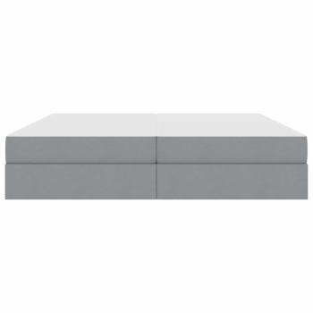Aufbewahrungsbett mit Matratze Hellgrau 200 x 200 cm Polyester