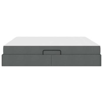 Aufbewahrungsbett mit Matratze Dunkelgrau 200 x 200 cm