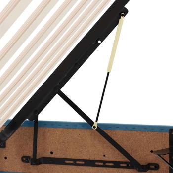 Aufbewahrungsbett mit Matratze Blau 120 x 190 cm Samt