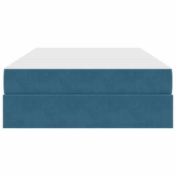 Aufbewahrungsbett mit Matratze Blau 120 x 190 cm Samt