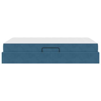 Aufbewahrungsbett mit Matratze Blau 120 x 190 cm Samt