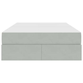 Aufbewahrungsbett mit Matratze Hellgrau 120 x 200 cm Samt