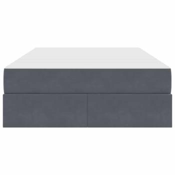 Aufbewahrungsbett mit Matratze Dunkelgrau 120 x 200 cm Samt