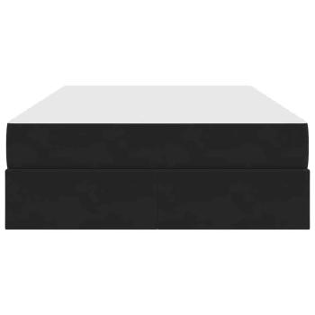 Aufbewahrungsbett mit Matratze Schwarz 120 x 200 cm Samt