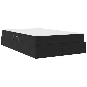Aufbewahrungsbett mit Matratze Schwarz 120 x 200 cm Samt