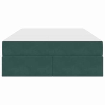Aufbewahrungsbett mit Matratze Dunkelgrün 120 x 200 cm Samt