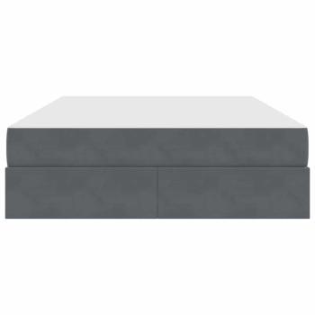 Aufbewahrungsbett mit Matratze Dunkelgrau 140 x 190 cm Samt