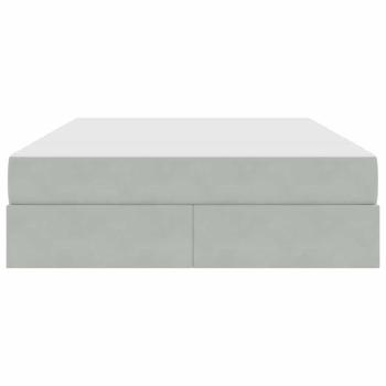 Aufbewahrungsbett mit Matratze Hellgrau 140 x 200 cm Samt