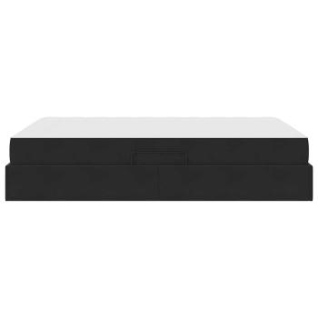 Aufbewahrungsbett mit Matratze Schwarz 140 x 200 cm Samt