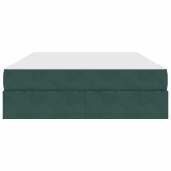 Aufbewahrungsbett mit Matratze Dunkelgrün 140 x 200 cm Samt