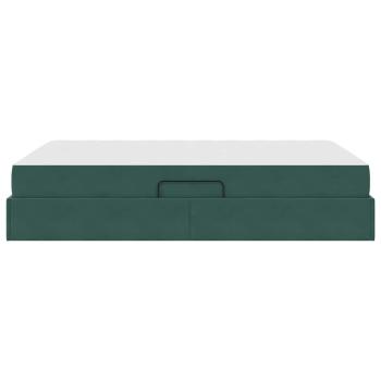 Aufbewahrungsbett mit Matratze Dunkelgrün 140 x 200 cm Samt