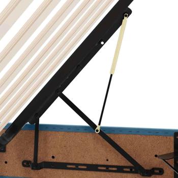 Aufbewahrungsbett mit Matratze Dunkelblau 140 x 200 cm Samt