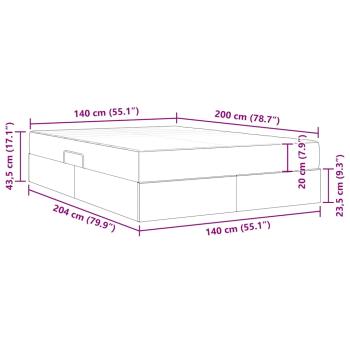 Aufbewahrungsbett mit Matratze Dunkelblau 140 x 200 cm Samt
