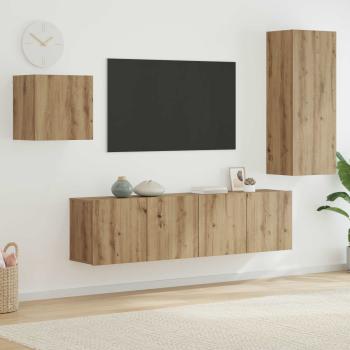 ARDEBO.de - TV-Schränk Wandmontiert 4 pcs Artisan-Eiche Holzwerkstoff