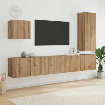 ARDEBO.de - TV-Wandmöbel Wandmontiert 5 pcs Artisan-Eiche Holzwerkstoff