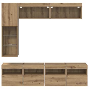 TV-Schränk Wandmontiert 7 pcs Artisan-Eiche Holzwerkstoff