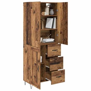 Highboard mit Schubladen 2 pcs Altholz Engineered Wood und Glas
