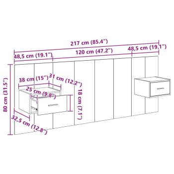 Kopfteil mit Schrank 3 Stk. Altholz Holzwerkstoff