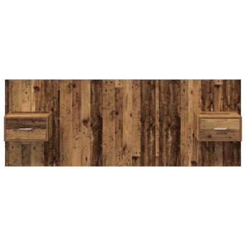 Kopfteil mit Schrank mit Schubladen 3 pcs Altholz Holzwerkstoff