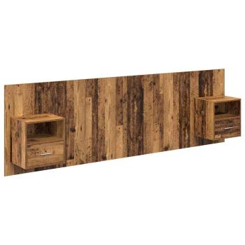 Kopfteil mit Schrank mit Schubladen 3 pcs Altholz Holzwerkstoff
